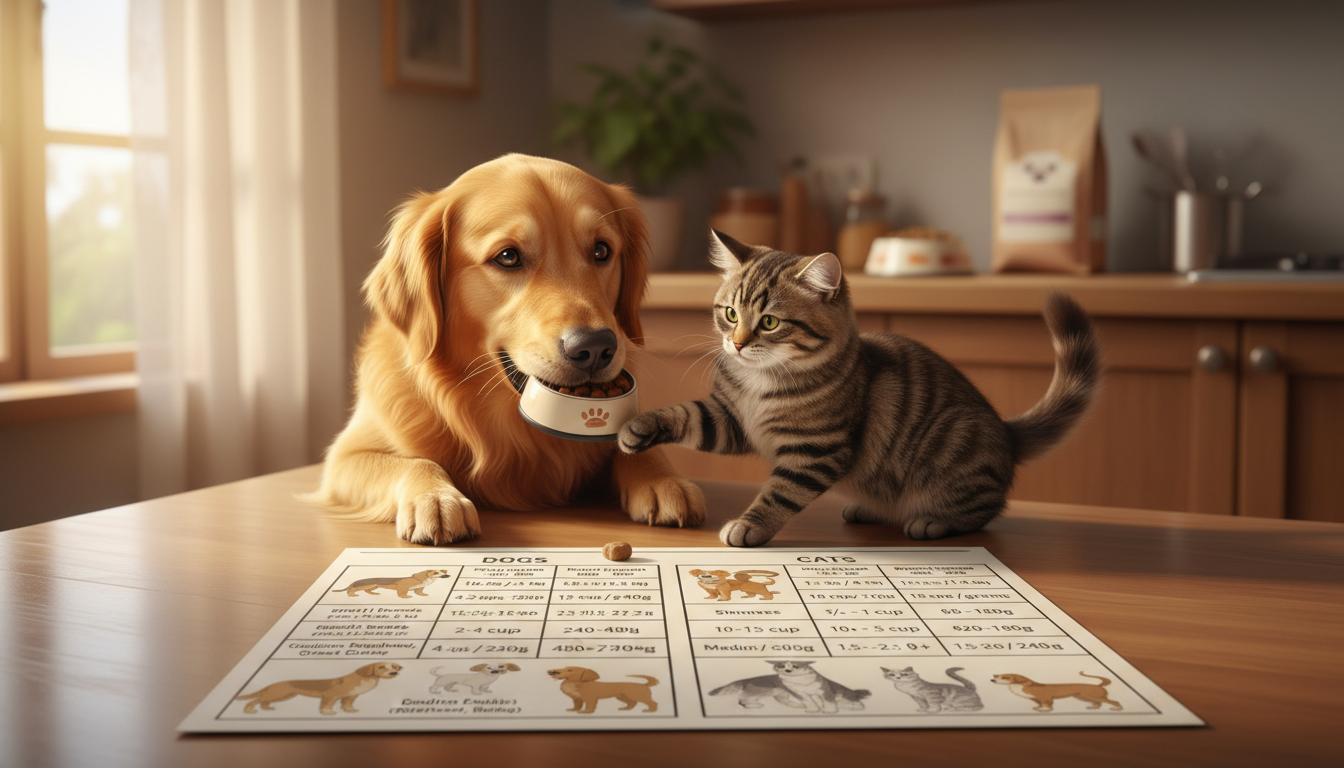 pet weight and food intake chart for dogs and cats